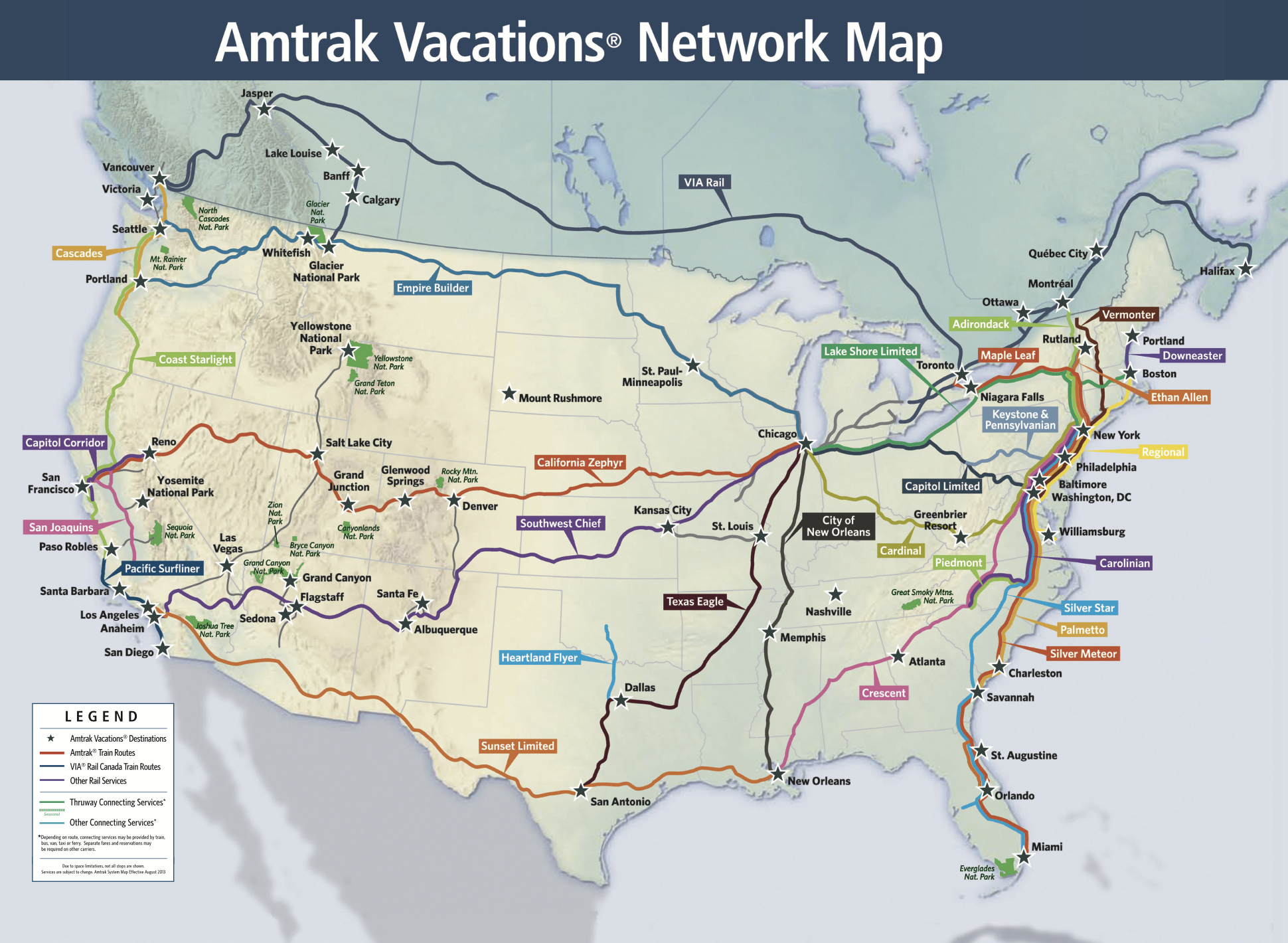 Map Of Amtrak Routes In Usa Amtrak Train Routes & Stations | Amtrak Vacations®