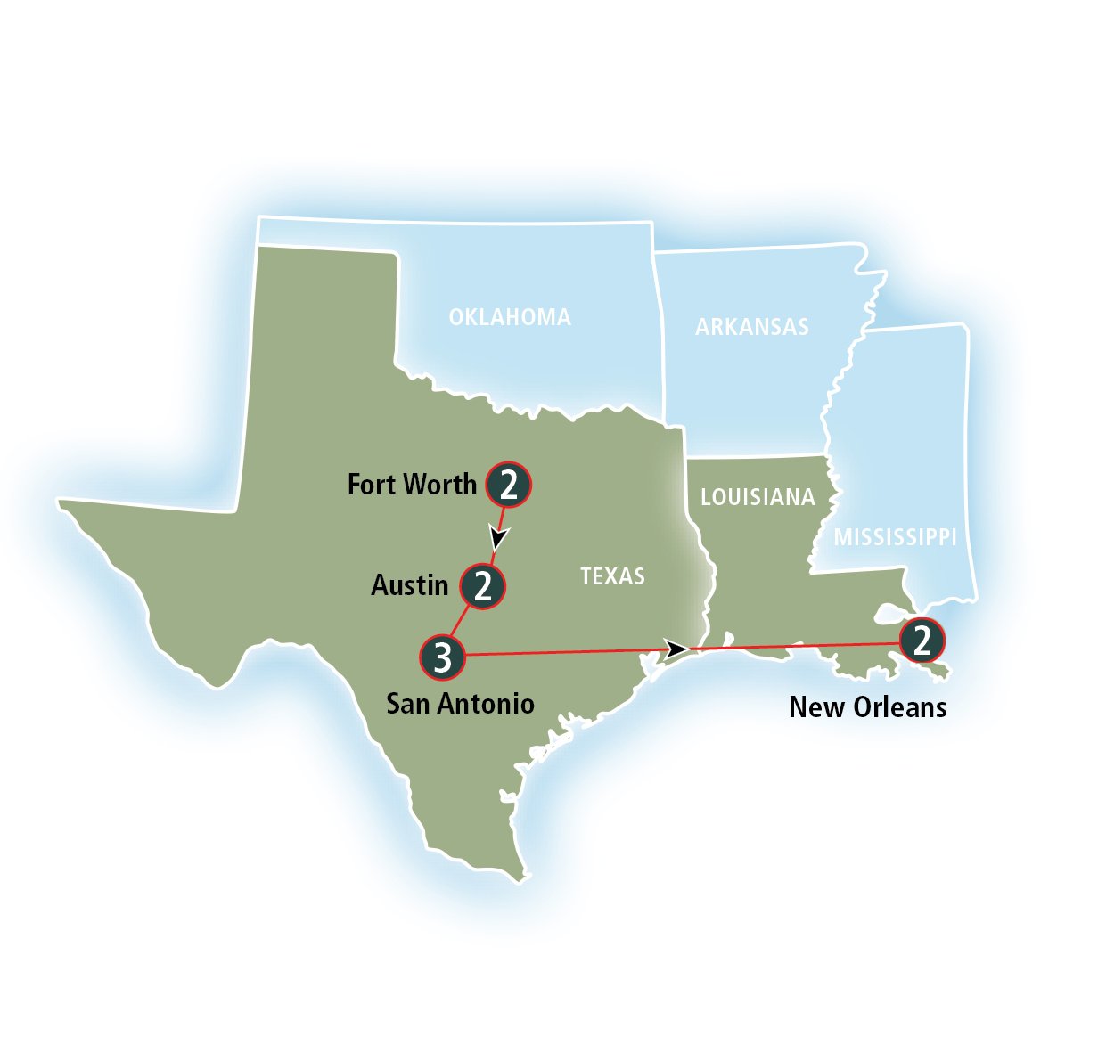 Heart of Texas and New Orleans Amtrak Vacations